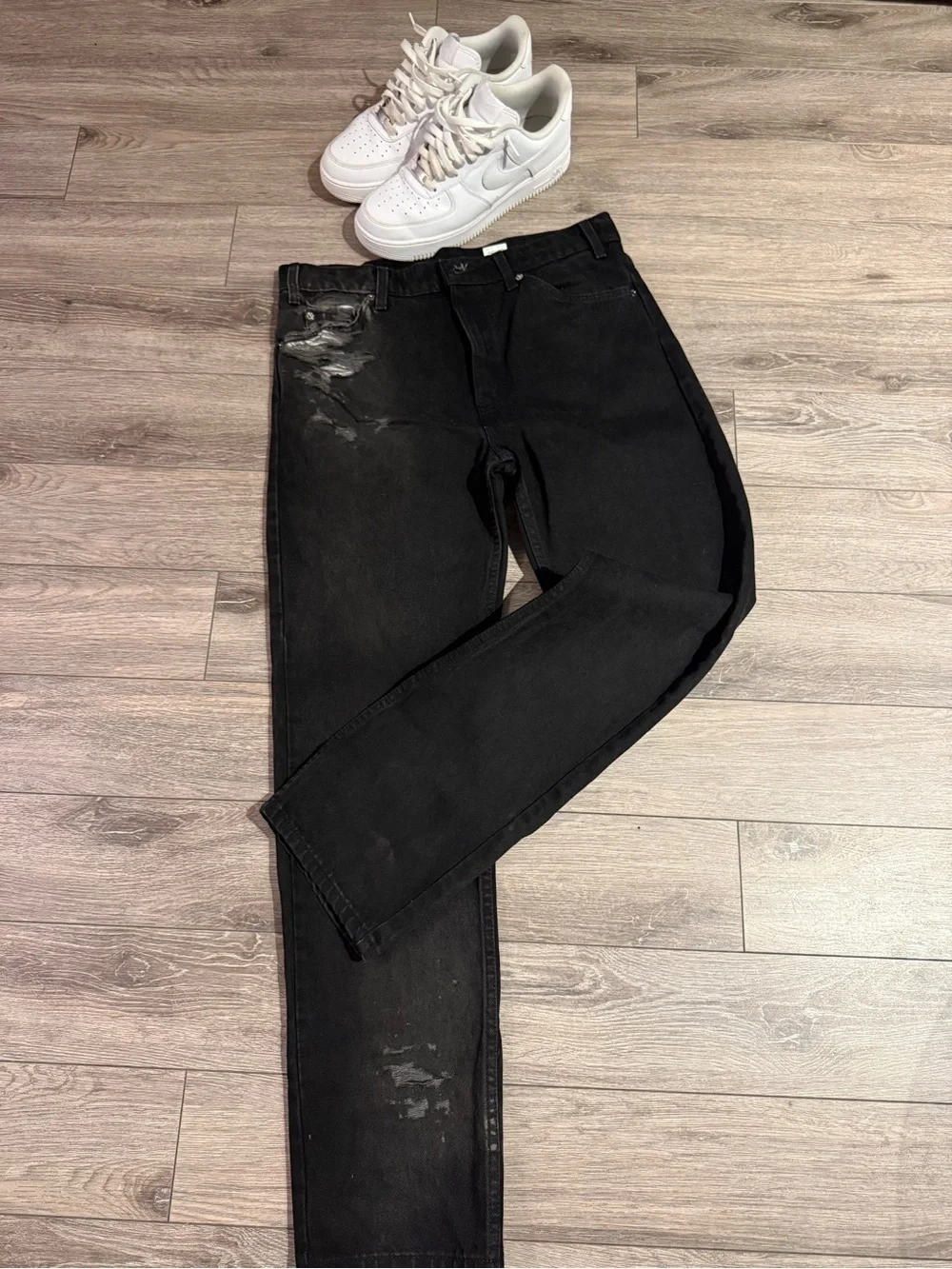 RARE Vintage 90’s 505 Levi's  Distressed Black Straight Leg Jeans